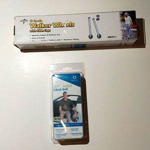 Medline 3" walker wheels & auto assist grab bar